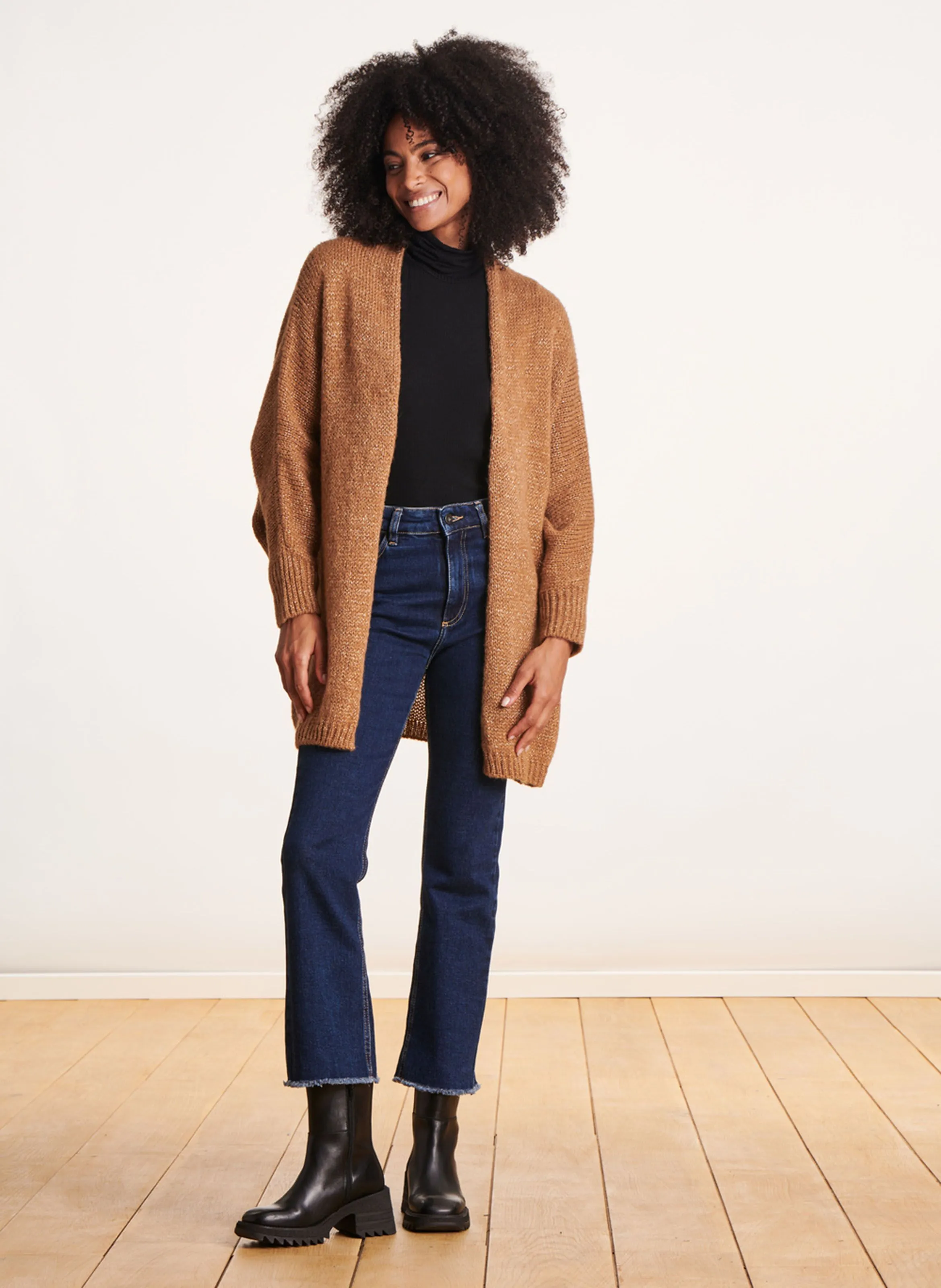  LA FEE MARABOUTEE   Cardigan taglio ampio in maglia | Marrone