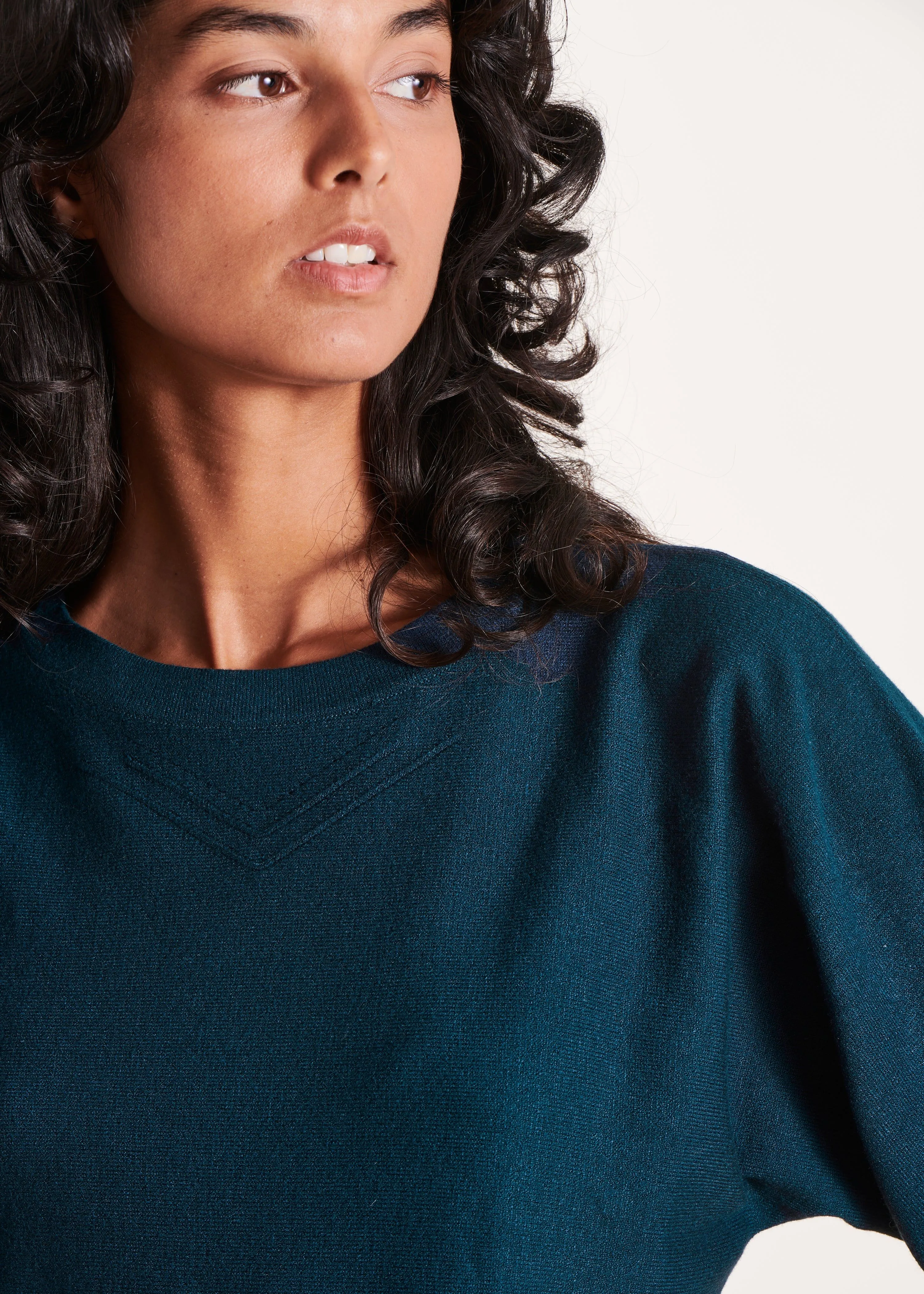  LA FEE MARABOUTEE   Maglione scollo tondo dritto in maglia | Blu