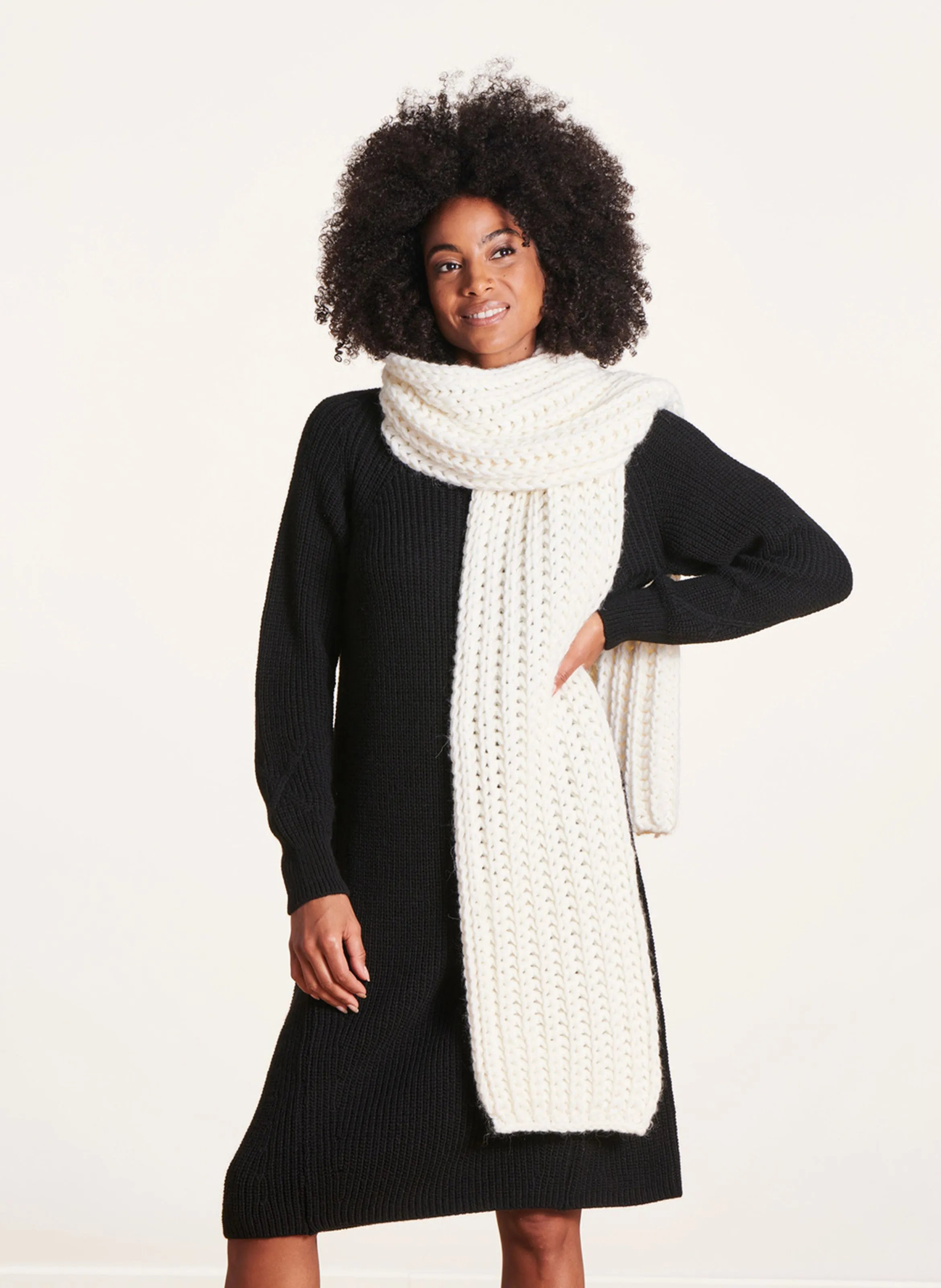  LA FEE MARABOUTEE   Sciarpa in maglia tricot | Bianco