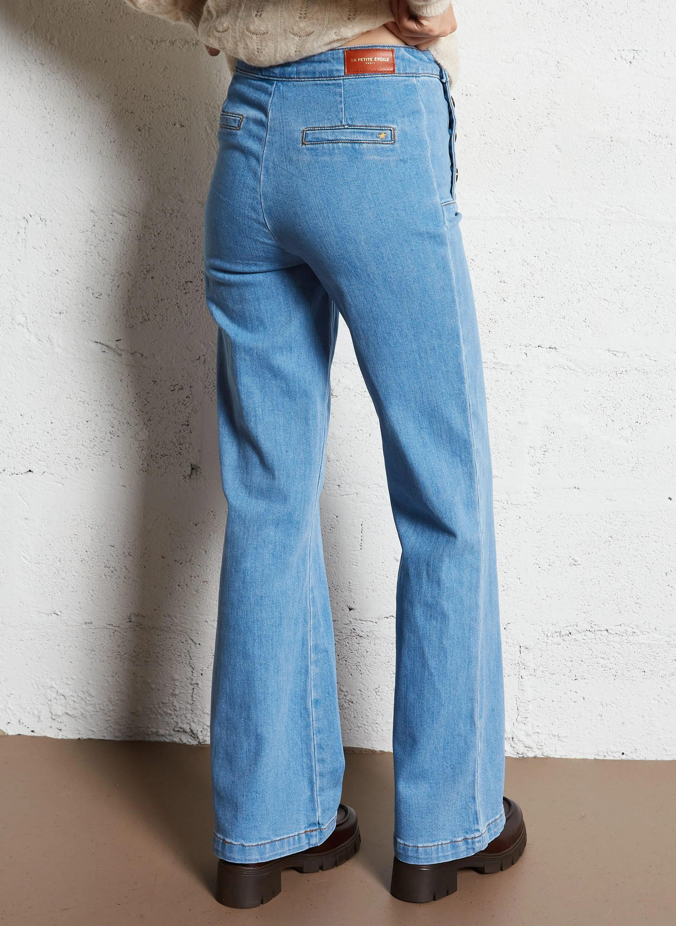  LA PETITE ETOILE   PAULIE - Pantaloni dritti in denim di cotone misto | Jeans stone-washed