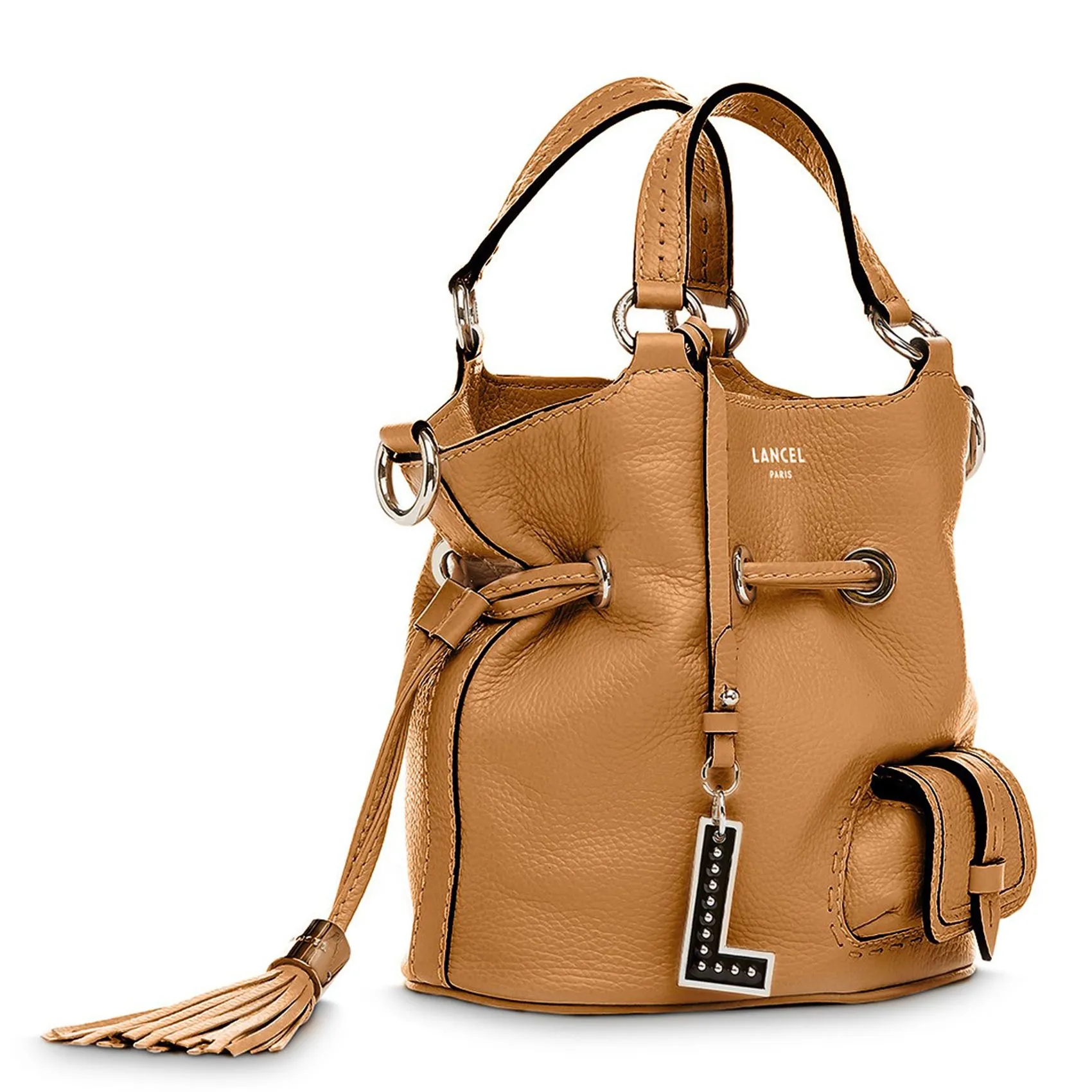  LANCEL   PREMIER FLIRT - Borsa a secchiello in pelle martellata | Marrone