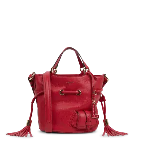  LANCEL   PREMIER FLIRT - Borsa a secchiello in pelle martellata | Rosso