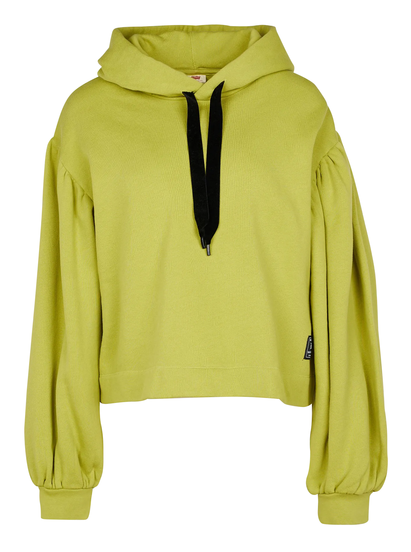  LEVI'S   AKANE RUSCHED HOODIE - Felpa in cotone con maniche a palloncino | Verde