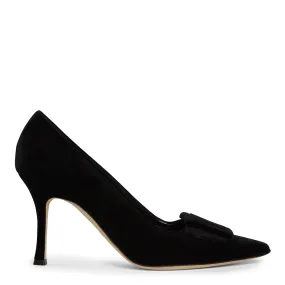 MANOLO BLAHNIK  Décolleté  Maysalepump 90 in velluto nera