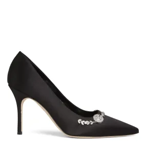 MANOLO BLAHNIK  Décolleté Lamikpump 90 in raso nera