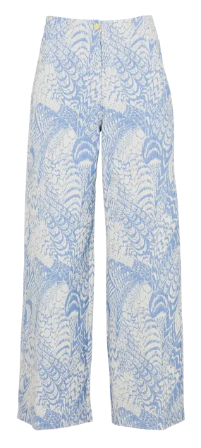  MOMONI   MARABA - Pantaloni larghi in jacquard di misto cotone | Blu