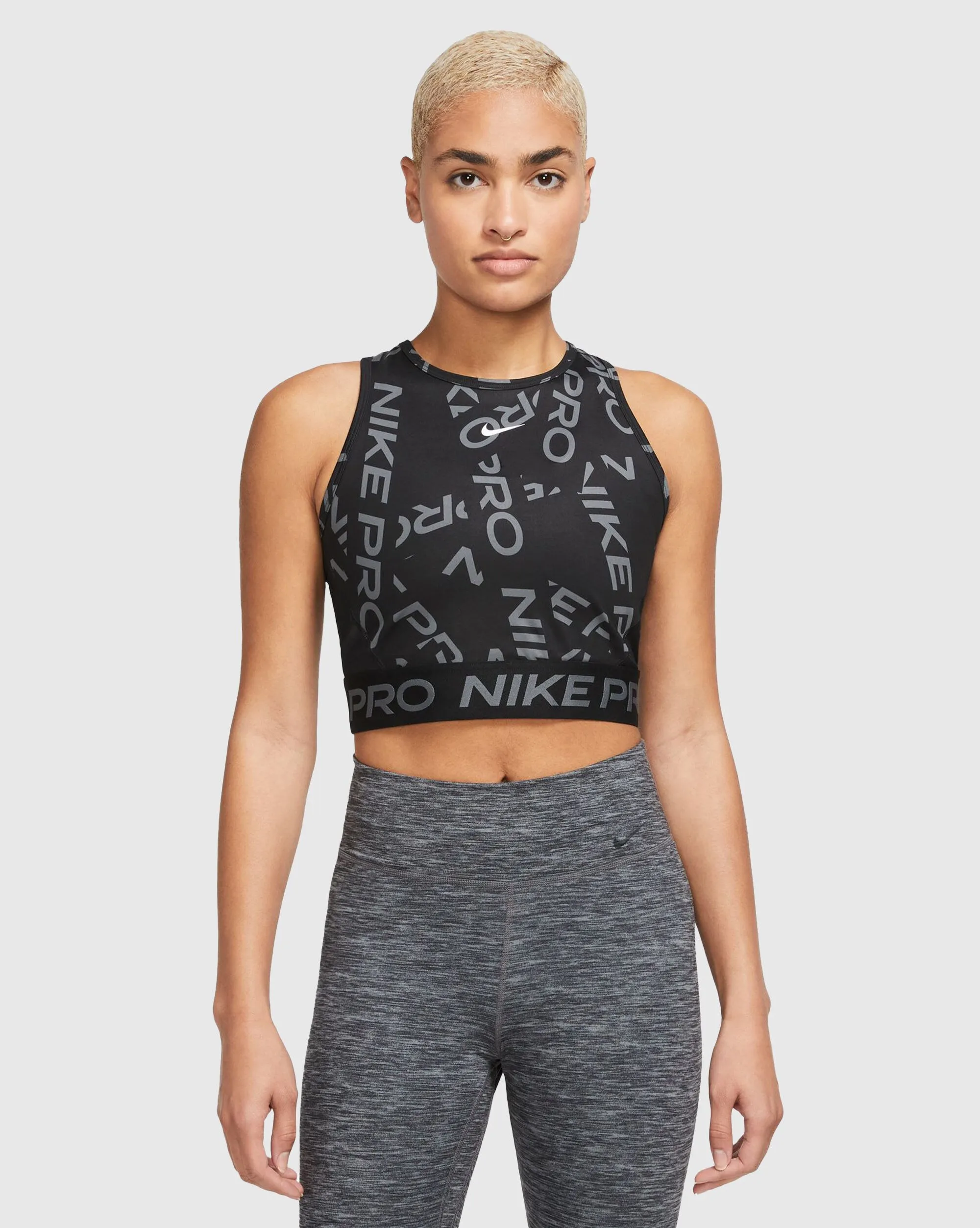 Nike Canotta Pro Dri-Fit Crop Nero Donna