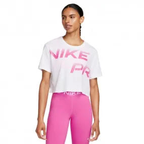 Nike Maglietta Palestra Nike Pro Train Crop Bianco Donna