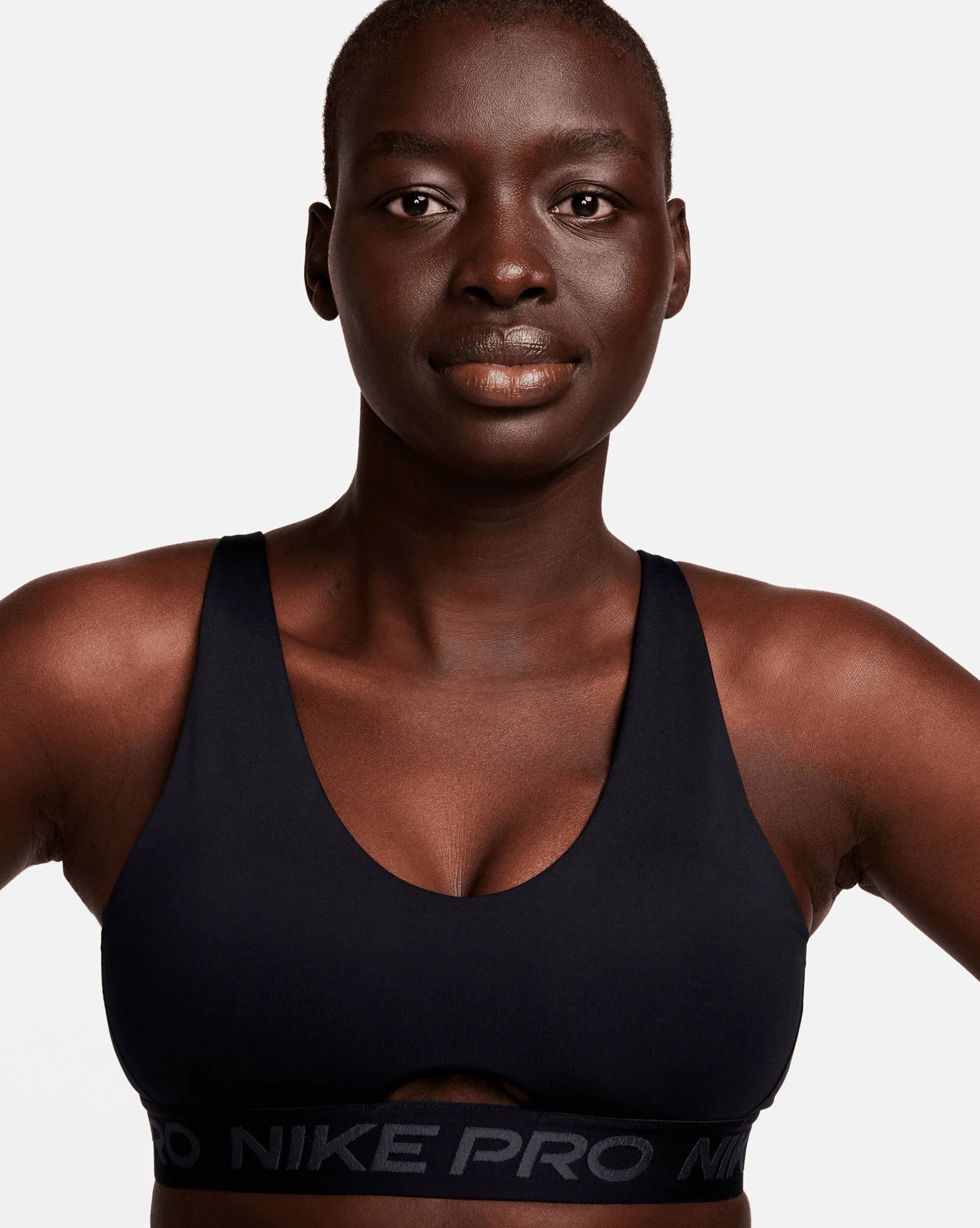 Nike Pro Indy Plunge Sports Bra Nero Donna