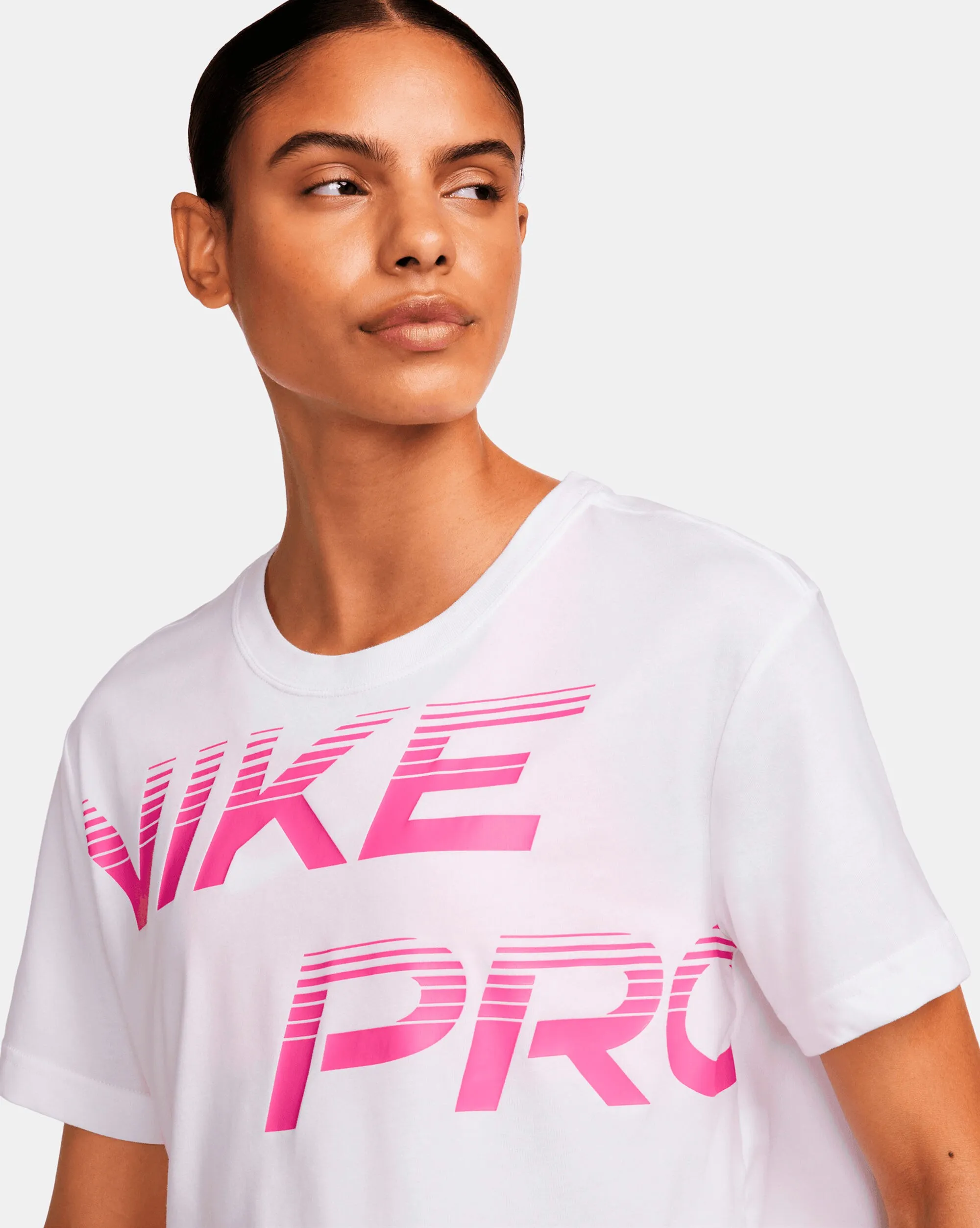 Nike Pro T-Shirt Dri-FIT Graphic  Bianco Donna