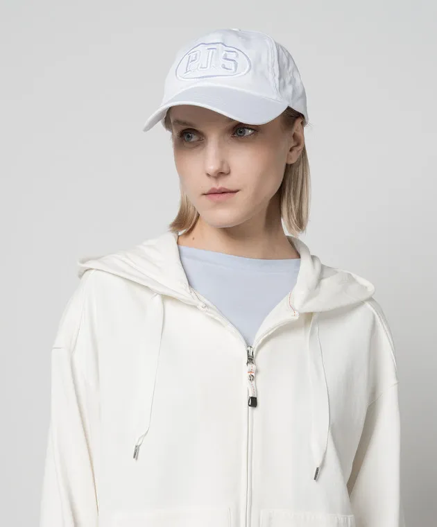 Parajumpers Cappellino PJS bianco con ricamo logo 24SPAACHA01