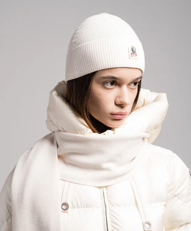 Parajumpers Cappello Basic bianco con toppa logo 23WPAACHA01