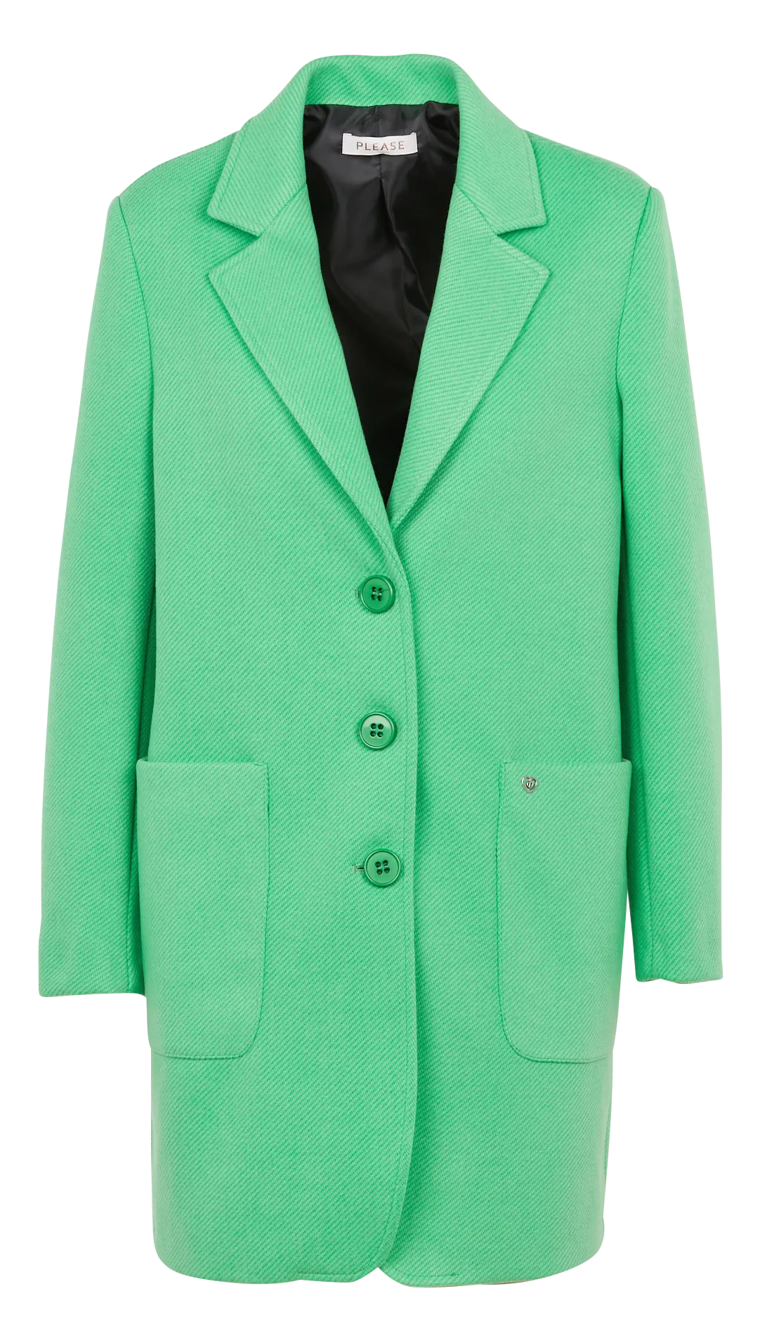  PLEASE   Cappotto con revers | Verde