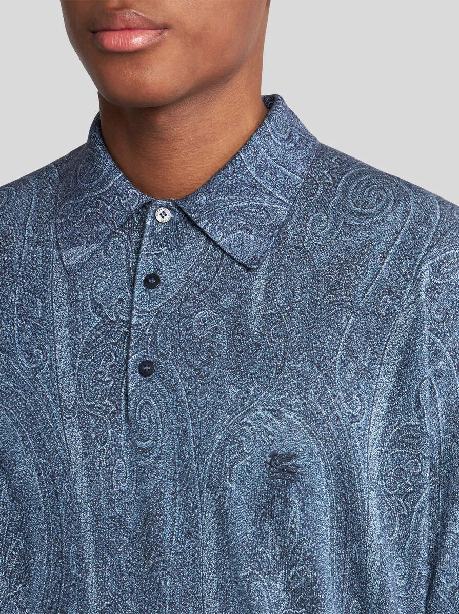 POLO IN MAGLIA CON STAMPA PAISLEY