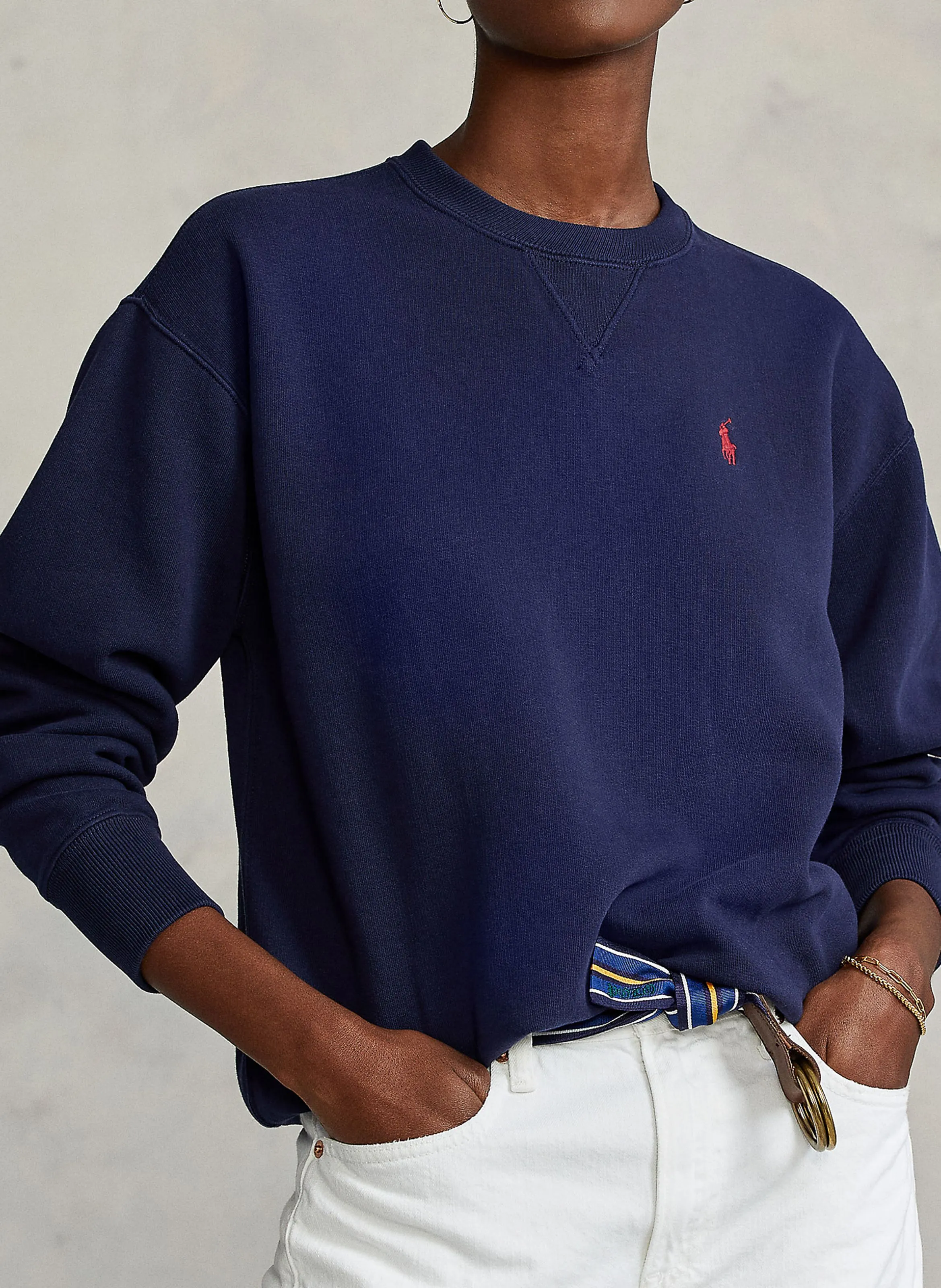  POLO RALPH LAUREN   Felpa ampia in misto cotone | Blu