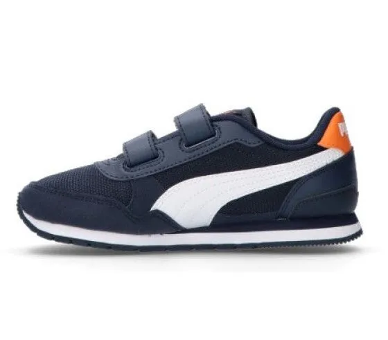 Puma scarpa sneakers da bambino SR Runner v3 Mesh V PS 385511 02 blu-bianco-arancio