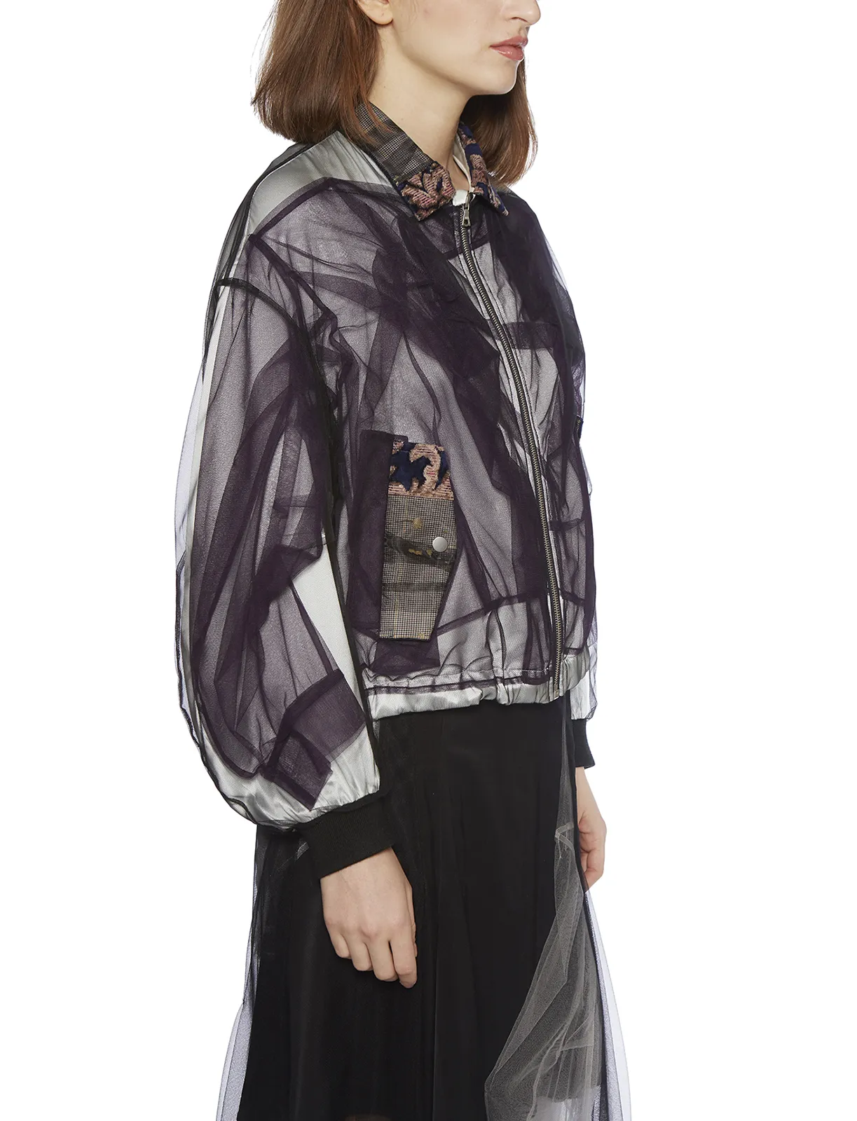 QUETSCHE_  BOMBER IN SATIN E TULLE 