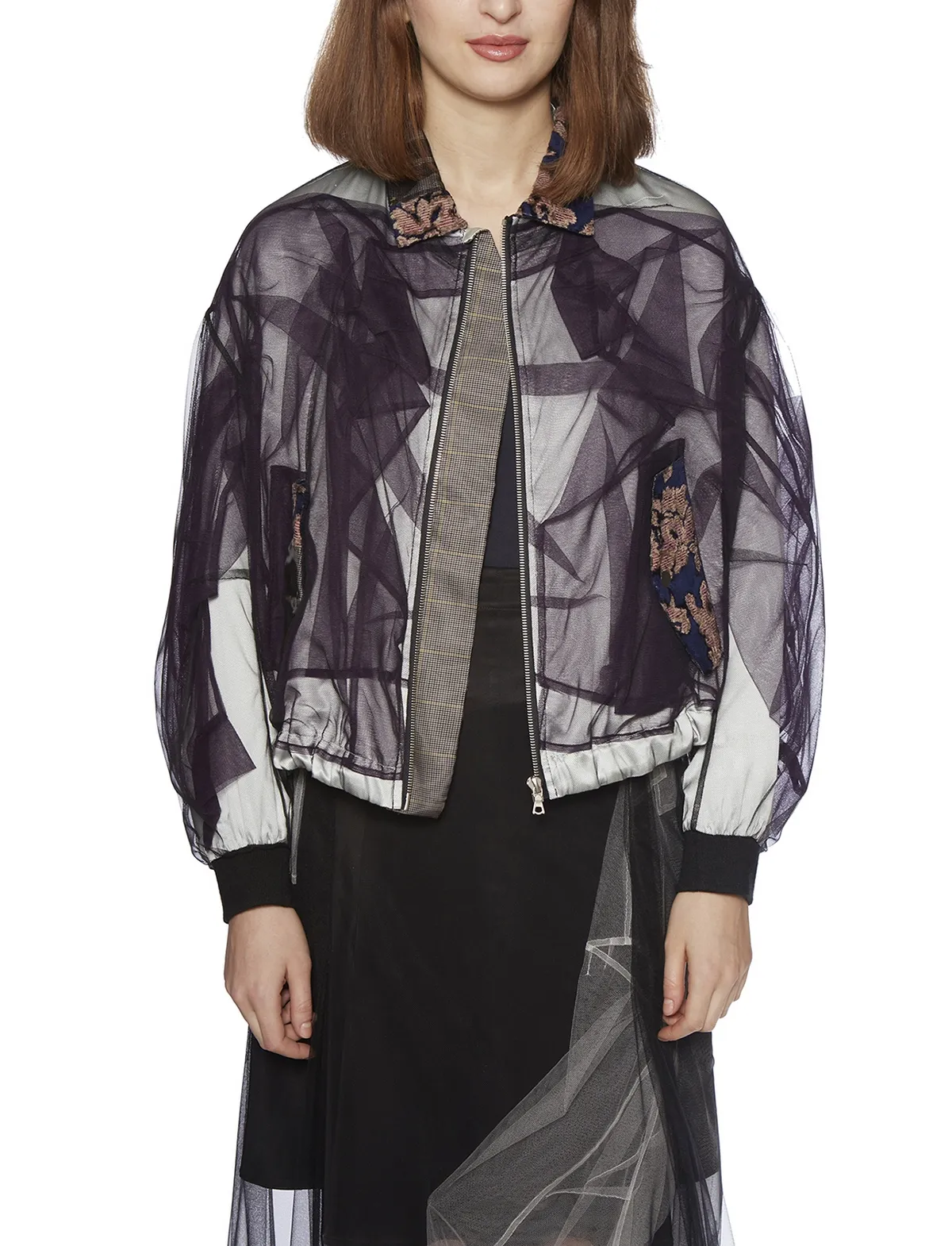 QUETSCHE_  BOMBER IN SATIN E TULLE 