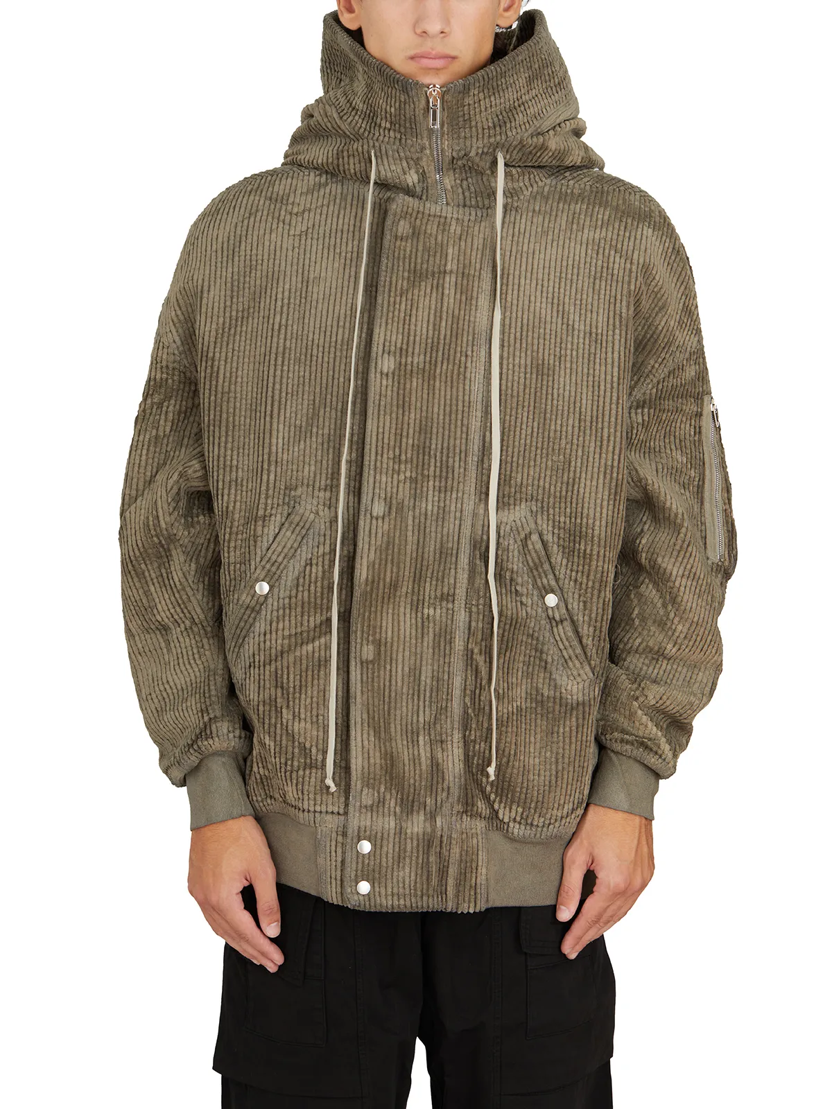 RICK OWENS DRKSHDW  BOMBER IMBOTTITO HOODED LONG BOMBER DUST 