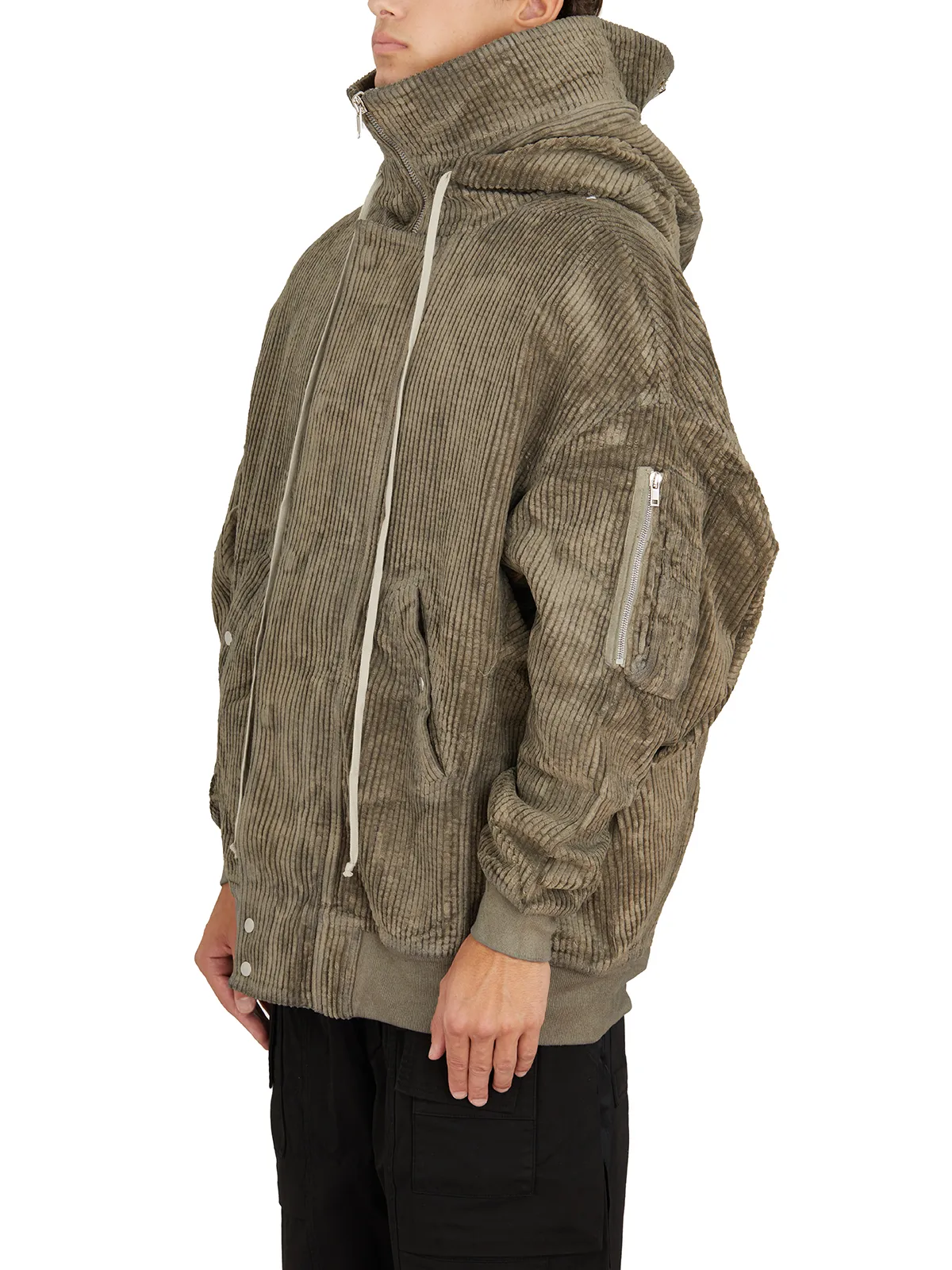 RICK OWENS DRKSHDW  BOMBER IMBOTTITO HOODED LONG BOMBER DUST 