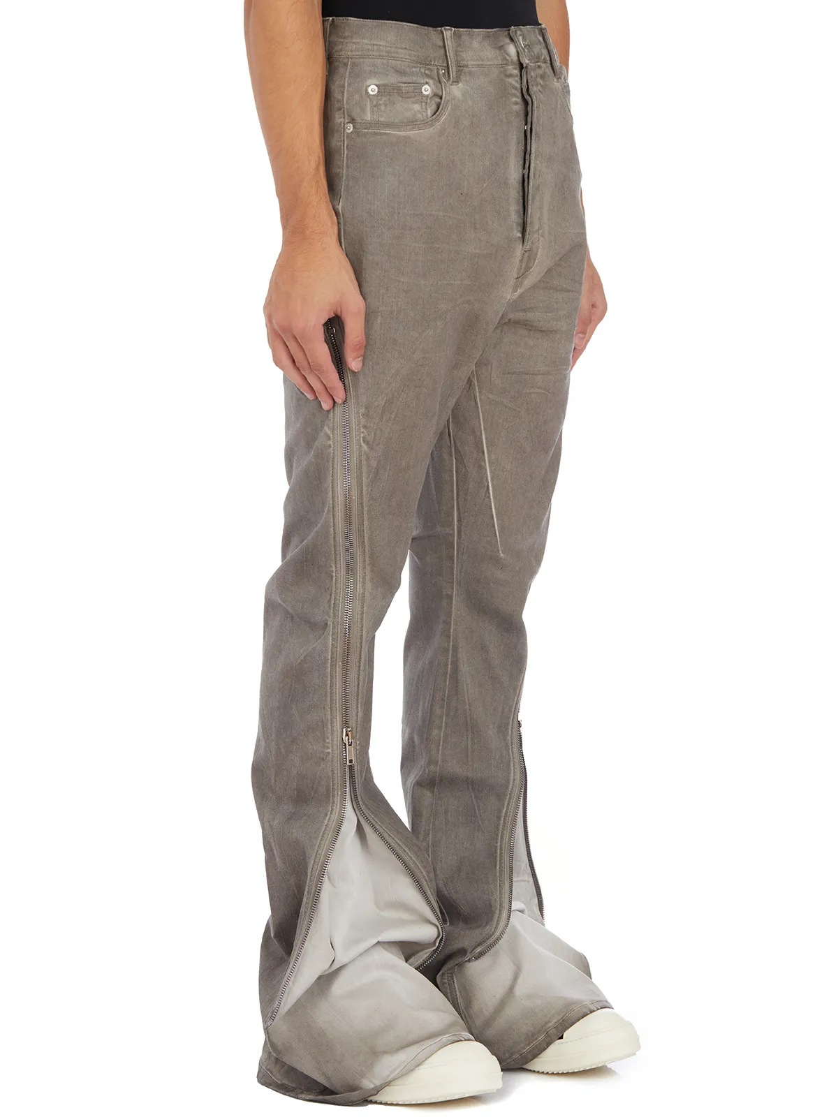 RICK OWENS DRKSHDW  PANTALONI IN DENIM BOLAN BANANA DUST 