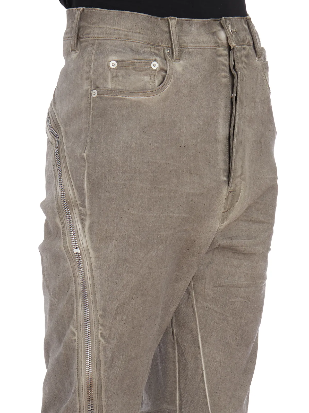 RICK OWENS DRKSHDW  PANTALONI IN DENIM BOLAN BANANA DUST 