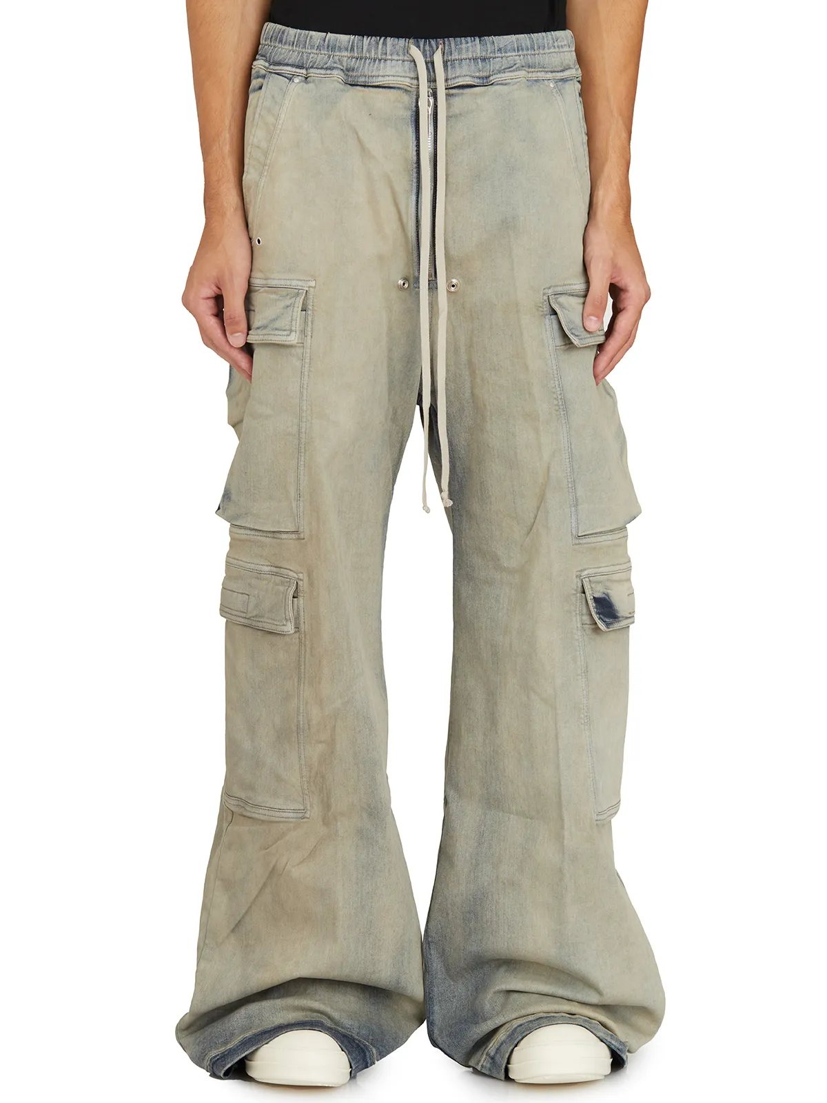 RICK OWENS DRKSHDW  PANTALONI IN DENIM DOUBLE CARGO JUMBO BELAS 