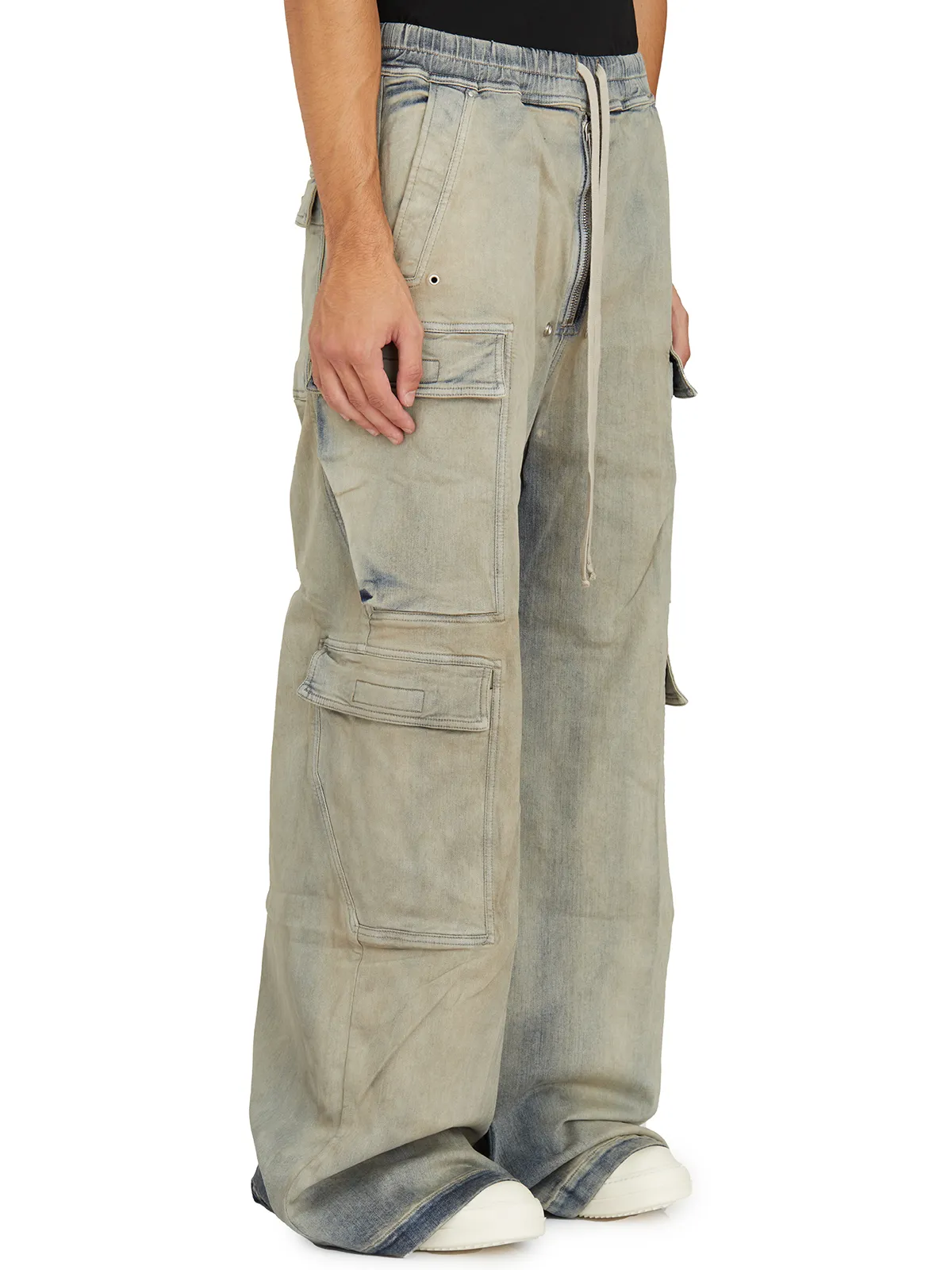 RICK OWENS DRKSHDW  PANTALONI IN DENIM DOUBLE CARGO JUMBO BELAS 