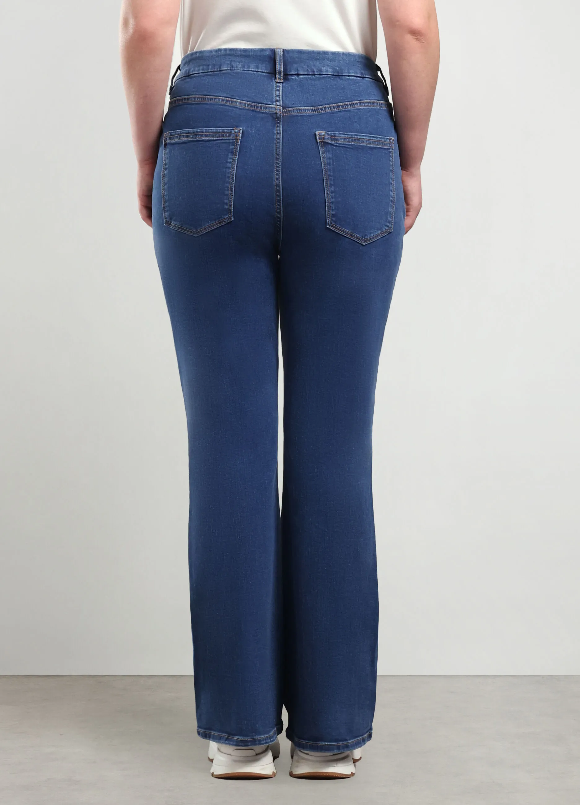 ROSA THEA  Pantaloni in denim di cotone stretch flare fit donna curvy