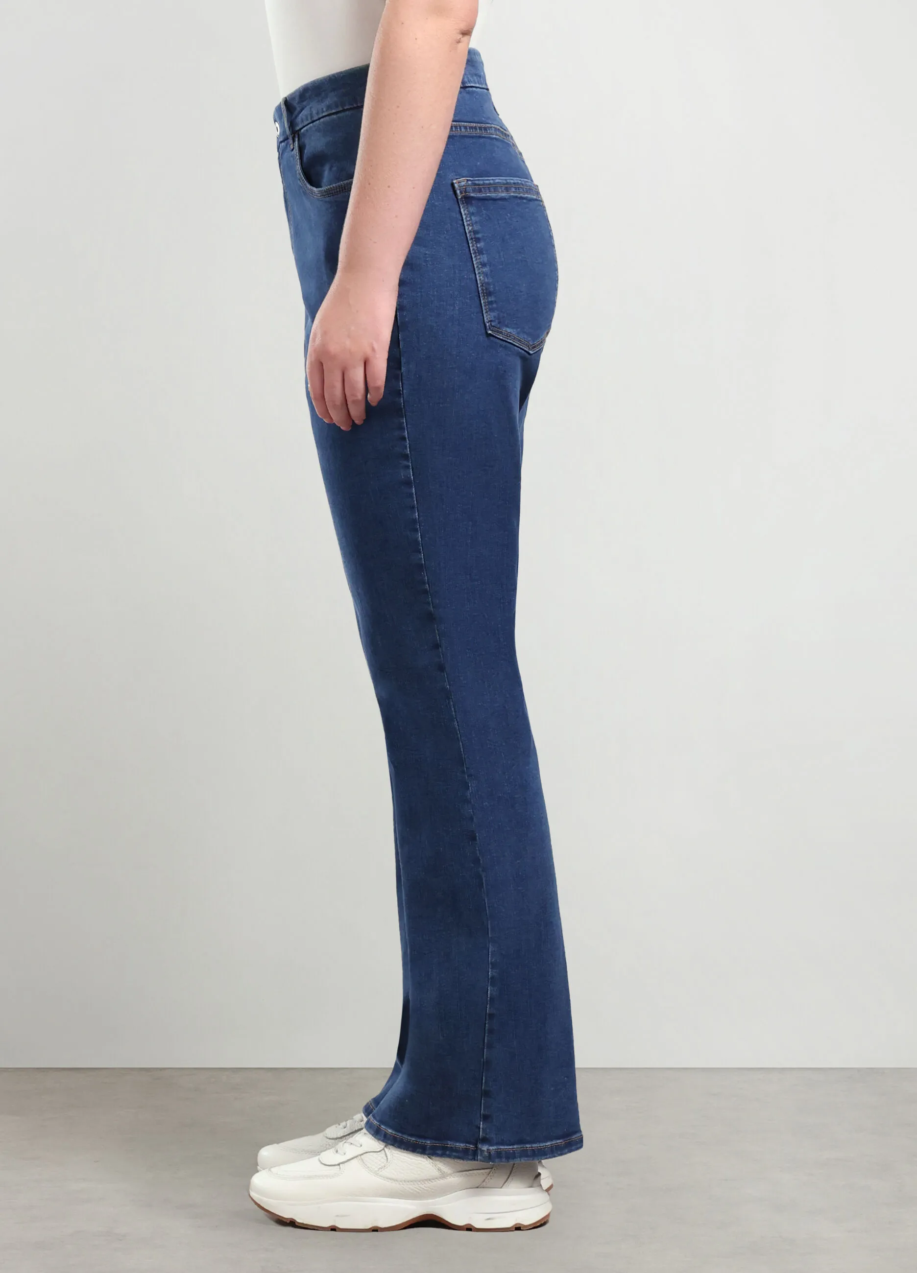 ROSA THEA  Pantaloni in denim di cotone stretch flare fit donna curvy