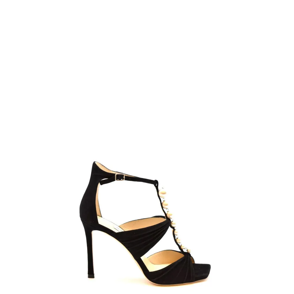 Sandali Jimmy Choo nero AURA 95 SZRBLACK/WHITE