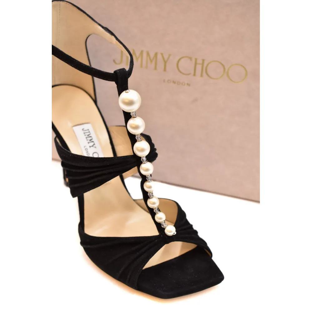 Sandali Jimmy Choo nero AURA 95 SZRBLACK/WHITE