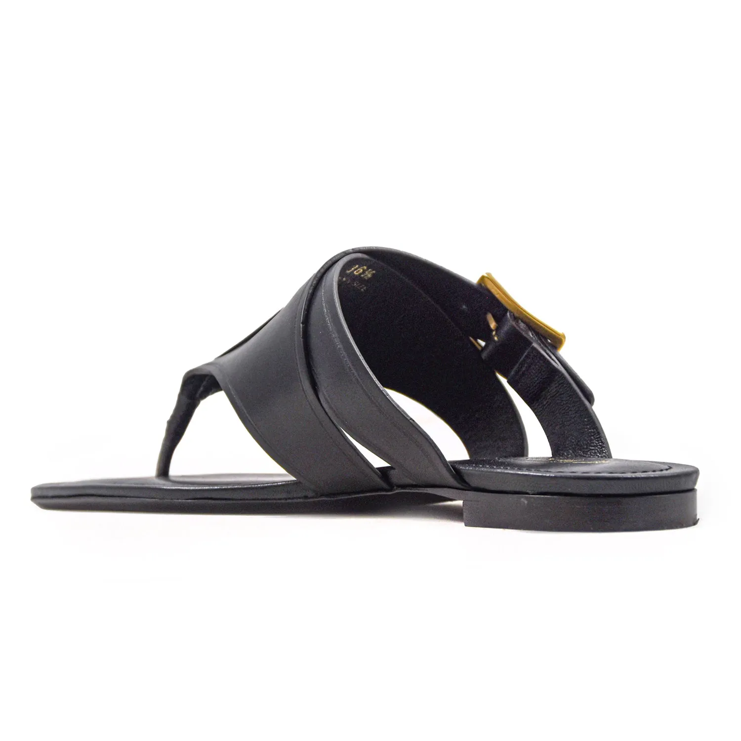 Sandali Tod's Donna In Pelle Nero Con Fibbia Bronzo Personalizzata