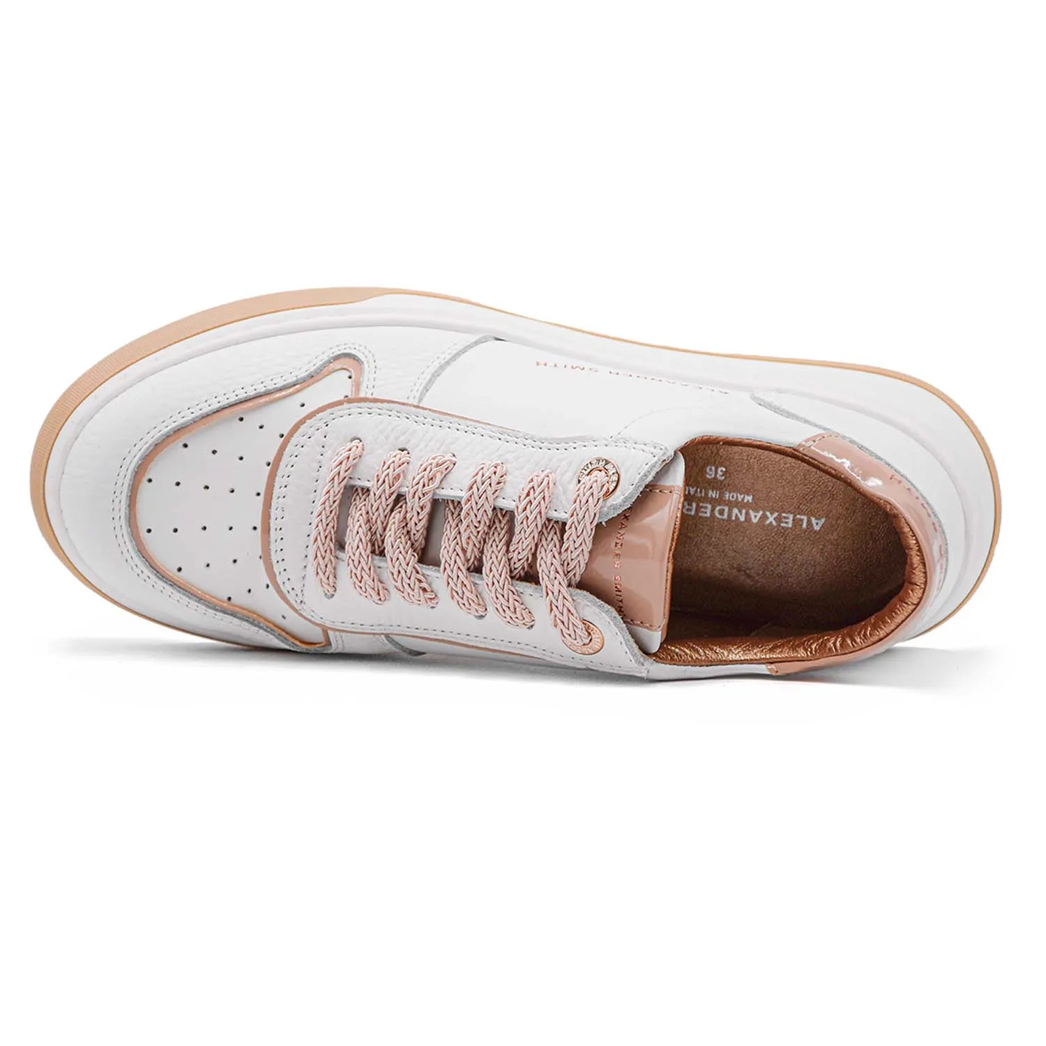 Sneakers Alexander Smith Donna Harrow Bianco Dai Lacci Laminati