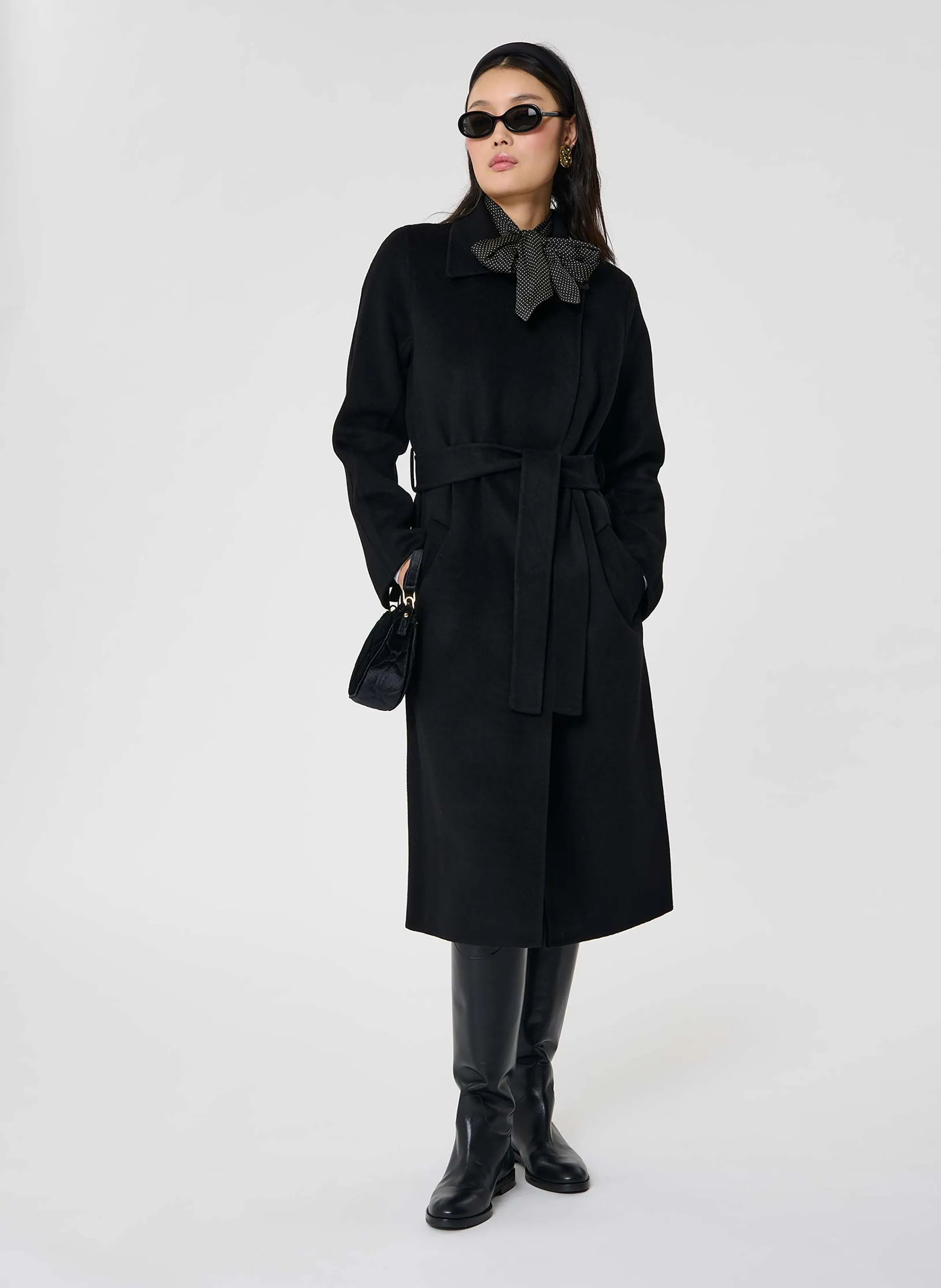  TARA JARMON   MANDY - Cappotto dritto in lana | Nero