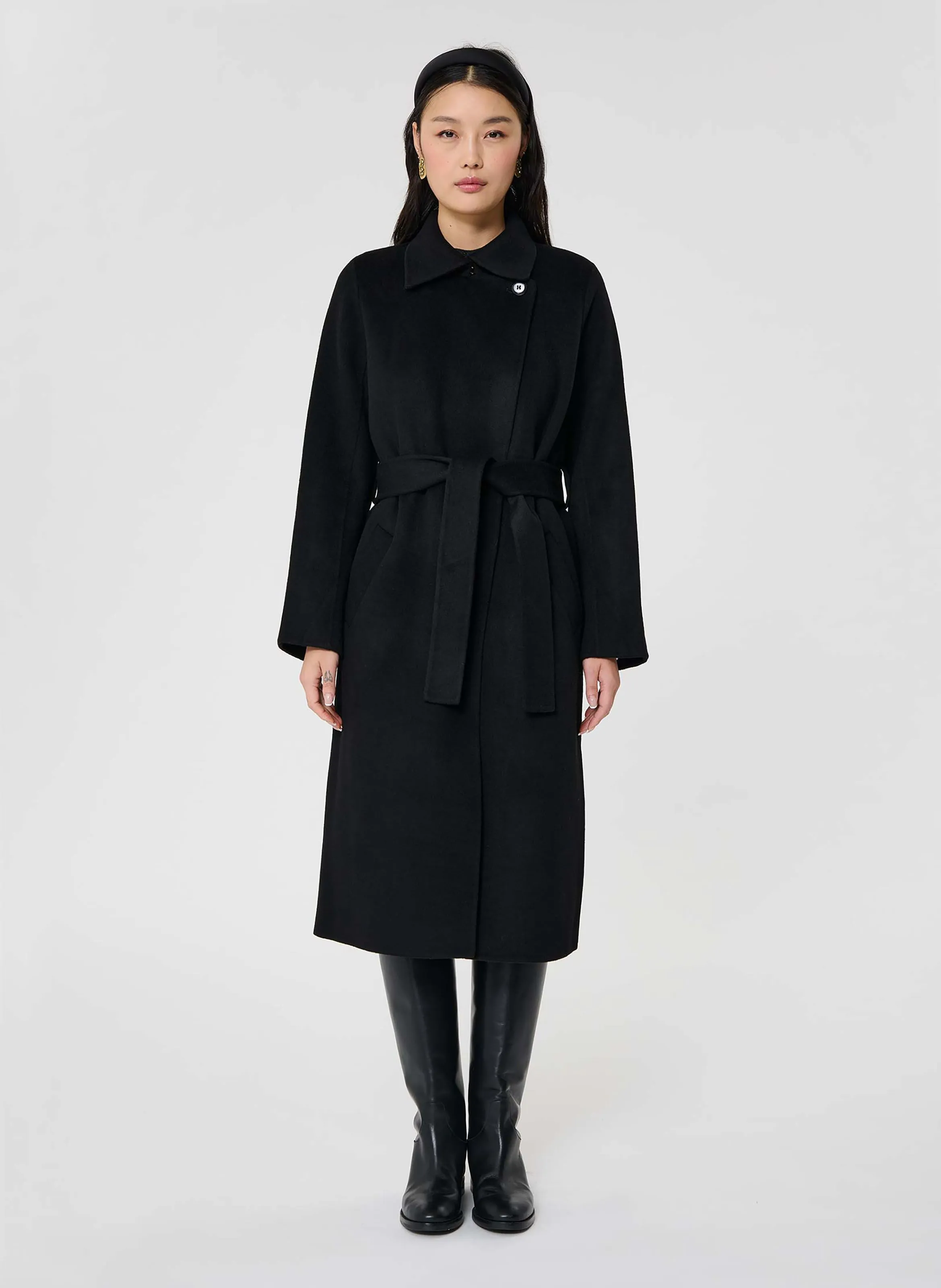  TARA JARMON   MANDY - Cappotto dritto in lana | Nero