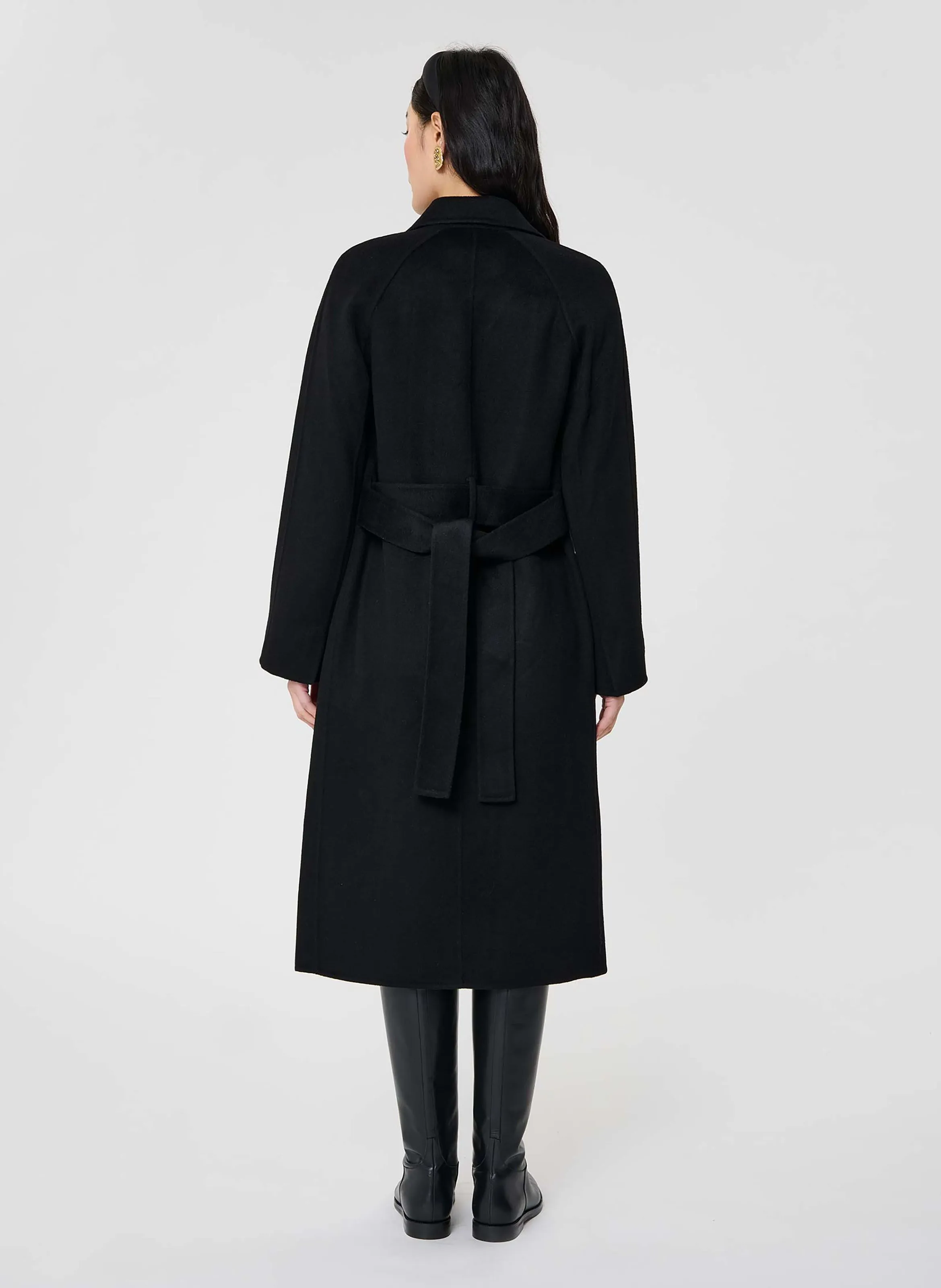  TARA JARMON   MANDY - Cappotto dritto in lana | Nero