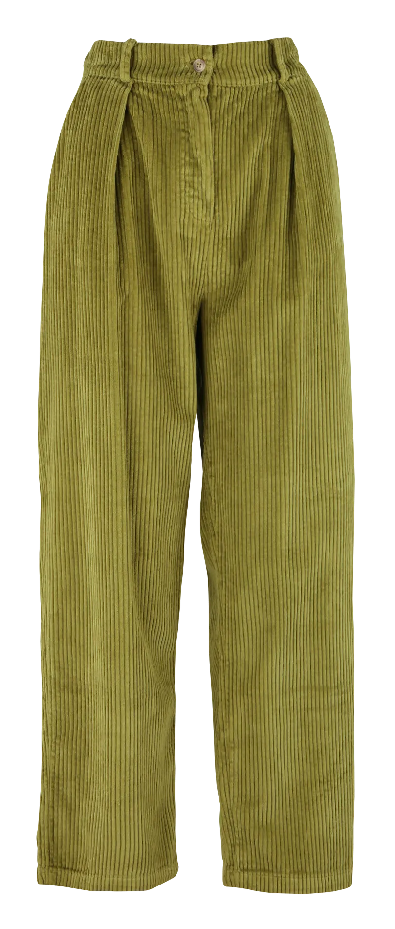  THE NEW SOCIETY   CAMERON - Pantaloni dritti in velluto di cotone a coste | Verde