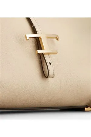 TOD'S Accessori,Borse Borsa Hobo T Timeless in Pelle Beige, Piccola 