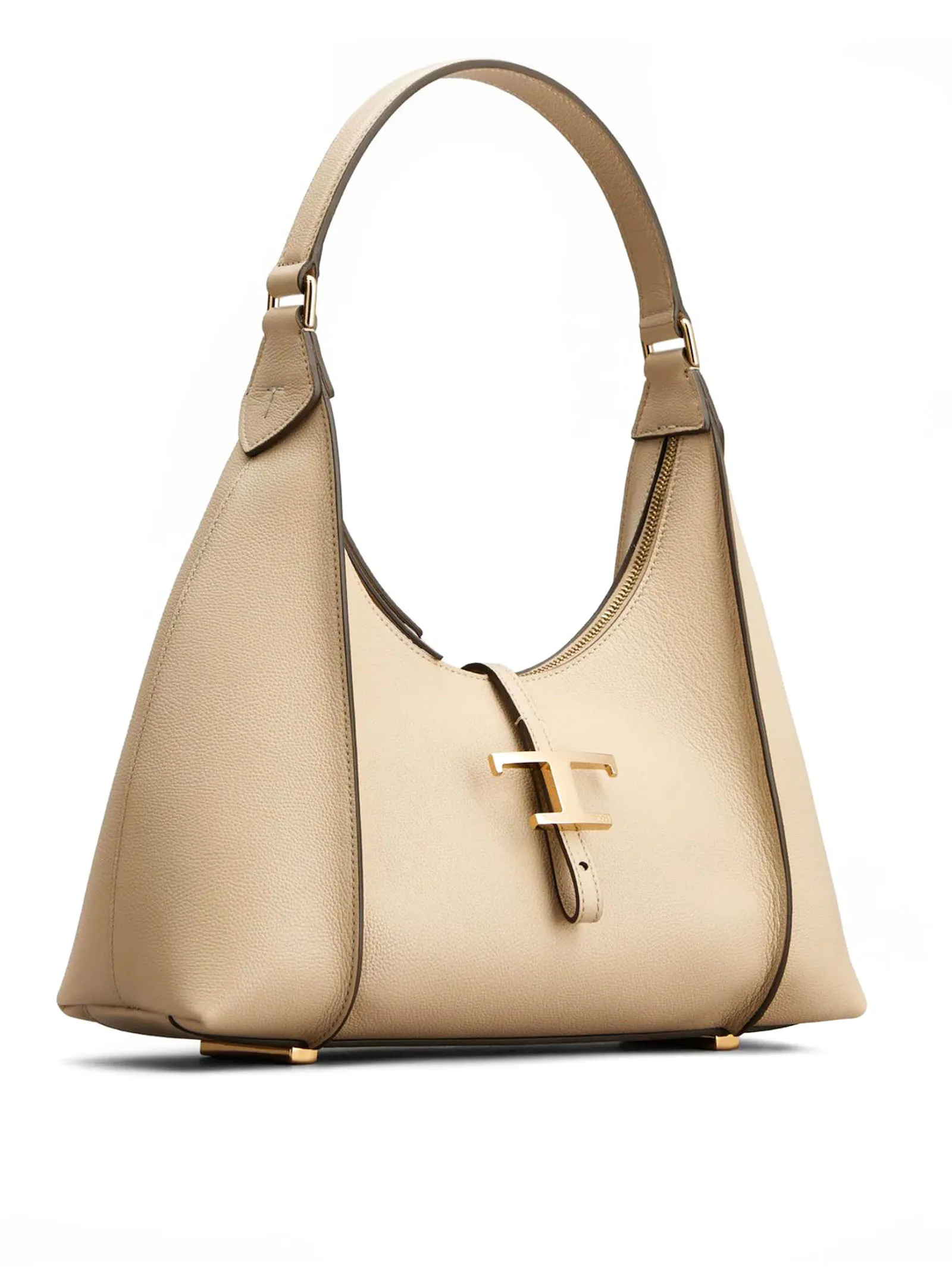 TOD'S Accessori,Borse Borsa Hobo T Timeless in Pelle Beige, Piccola 