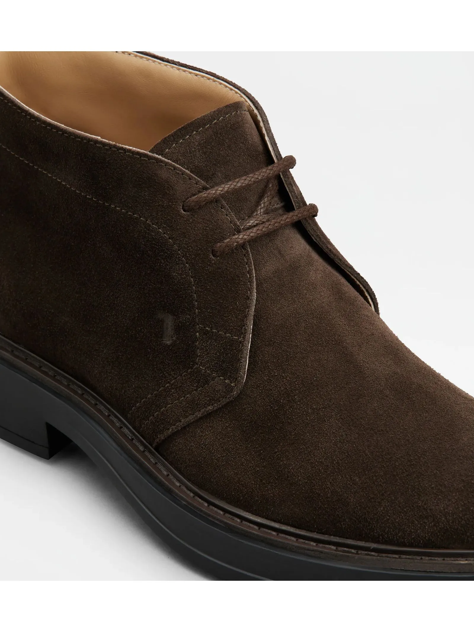 TOD'S Calzature,Scarpe Desert Boots in camoscio marrone scuro 