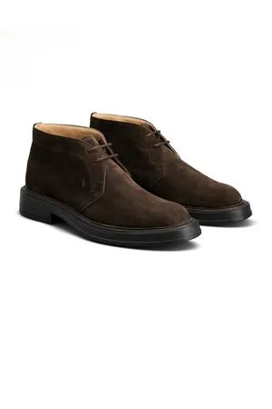 TOD'S Calzature,Scarpe Desert Boots in camoscio marrone scuro 