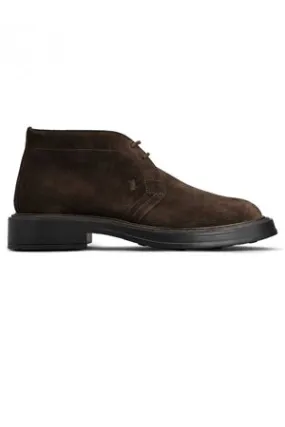 TOD'S Calzature,Scarpe Desert Boots in camoscio marrone scuro 