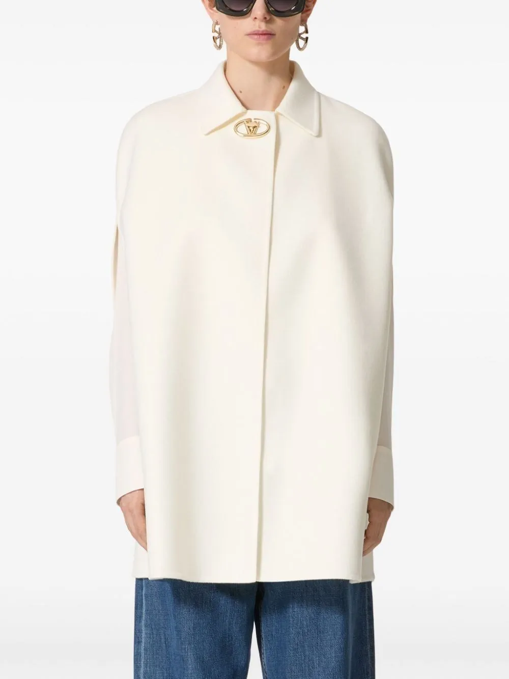   Valentino Garavani  CAPE COMPACT DRAP WHITE  